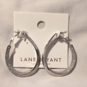 Lane Bryant Silver Braided Hoop Earrings